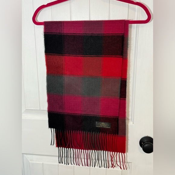 Cashmere Plaid Fringe Scarf - Picture 1 of 2